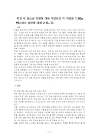 학교 밖 청소년 유형에 대해 구분하고 각 구분별 지원(실천)서비스 방안에 대해 논하시오.
