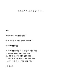 보육교사의 교직생활 진단