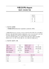 아동간호학 A+ 태변흡입증후군 케이스 스터디