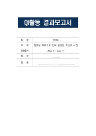 [환자안전과 질 관리] QI 보고서