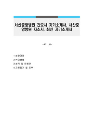 서산중앙병원 간호사 자기소개서, 서산중앙병원 자소서, 최신 자기소개서