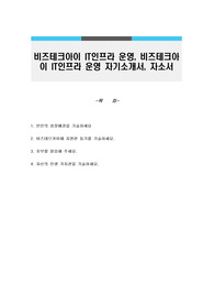 비즈테크아이 IT인프라 운영, 비즈테크아이 IT인프라 운영 자기소개서, 자소서