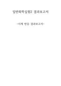 화학 반응 속도 (시계 반응) 결과보고서