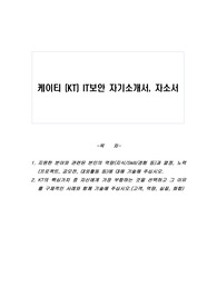 케이티 (KT) IT보안 자기소개서, 자소서
