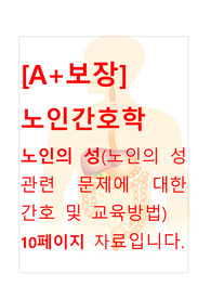 [A+보장] 노인간호학 노인의 성(노인의 성 관련 문제에 대한 간호 및 교육방법) 10페이지 자료입니다.