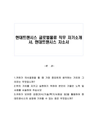 현대트랜시스 글로벌물류 직무 자기소개서, 현대트랜시스 자소서