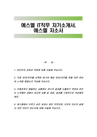 에스엘 IT직무 자기소개서, 에스엘 자소서