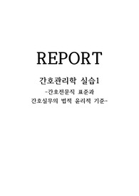 간호전문직 표준과  간호실무의 법적 윤리적 기준