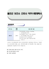 울진군 보건소 간호사 직무수행계획서