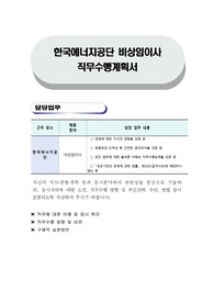 한국에너지공단 비상임이사 직무수행계획서