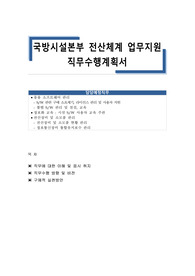 국방시설본부 전산체계 업무지원 직무수행계획서