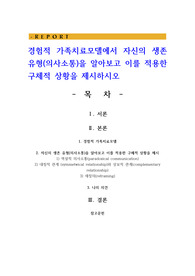 경험적 가족치료모델에서 자신의 생존 유형을 알아보고 이를 적용한 구체적 상황을 제시하시오