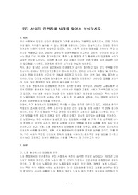 우리 사회의 인권침해 사례를 찾아서 분석하시오.