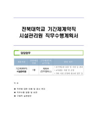 전북대학교 기간제계약직 시설관리원 직무수행계획서