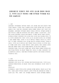 공정이용으로 인정받기 위한 4가지 요소에 대하여 제시하고, 각각의 요소가 의미하는 바를 미국법과 우리법을 비교하여 서술하시오