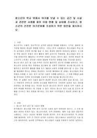청소년이 학교 밖에서 여가를 보낼 수 있는 공간 및 시설과 관련한 사례를 찾아 이용 현황 및 실태를 조사하고, 청소년의 건전한 여가문화를 조성하기 위한 방안을 제시하시오.