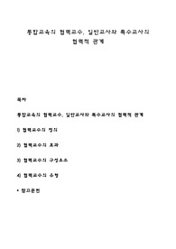 통합교육의 협력교수, 일반교사와 특수교사의 협력적 관계