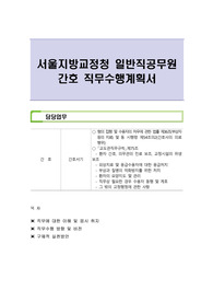 서울지방교정청 일반직공무원 간호 직무수행계획서