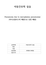 2024 A+아동간호학 케이스_간호진단3, 간호과정3_마이코플라스마 폐렴_mycoplasma pneumoniae