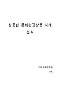 성공한 문화관광상품 사례 분석
