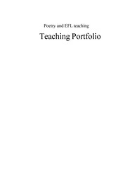 Poetry and EFL teaching - teaching portfolio