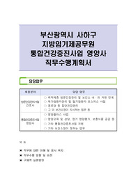 부산광역시 사하구 지방임기제공무원 통합건강증진사업 영양사 직무수행계획서