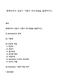 몬테소리의 민감기 이론의 주요개념을 설명하시오