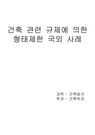 건축 관련 규제에 따른 형태 제한 국외 사례