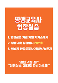 평생교육사 현장실습 (실습일지28회차, 자기소개서, 학습자 설문지)