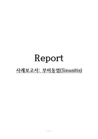 [성인간호학] 부비동염 케이스 스터디(case study) A+ 칭찬받은 보고서 약물, 진단검사, 간호과정 포함