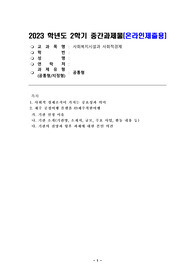 사회복지시설과 사회적경제 중간과제물
