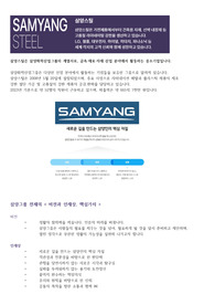 삼양스틸_회사정보_자소서 예시_핵심요약정리
