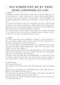 경기도 임기제공무원 온라인 참여 창구 운영관리 전문요원 (기회전략담당관) 자기 소개서, 직무수행계획서
