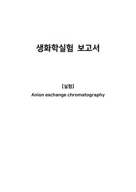 생화학실험레포트_Anion exchange chromatography