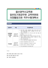 울산광역시교육청 일반임기제공무원 교육위원회 의정활동지원 직무수행계획서