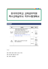 한국우진학교 교육공무직원 특수교육실무사 직무수행계획서