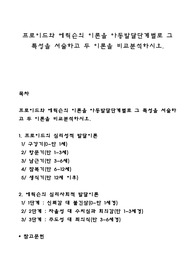 프로이드와 에릭슨의 이론을 아동발달단계별로 그 특성을 서술하고 두 이론을 비교분석하시오