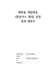 화공시스템실험 에탄올 개질 반응 결과레포트