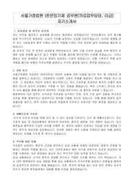 서울가정법원 I전문임기제 공무원(의료업무담당, 라급) 자기소개서, 직무수행계획서