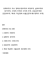 국제무역의 주요 형태(유형무역과 무형무역, 남부무역과 동서무역, 수평적 무역과 수직적 무역, 산업간무역과 산업내무역, 제3국 개입형태-수출입연계-특수형태의 무역)