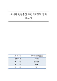 (지역사회간호학A+)국내외 건강증진 보건의료정책 변화 보고서