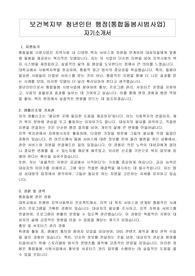 보건복지부 청년인턴 행정(통합돌봄시범사업) 자기소개서, 직무수행계획서