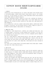 보건복지부 청년인턴 행정(한국사회복지사협회) 자기소개서, 직무수행계획서