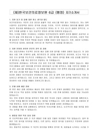 (재)한국보건의료정보원 6급 (행정) 자기소개서