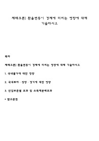 제테크론) 환율변동이 경제에 미치는 영향에 대해 기술하시오