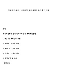 해외직접투자 현지국(피투자국)의 투자촉진정책