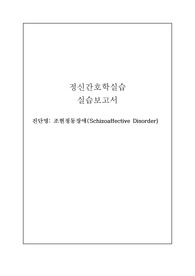 A+ 정신간호케이스(조현정동장애) 진단 5개, 과정2개