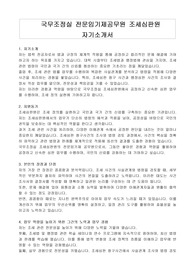 국무조정실 전문임기제공무원 조세심판원 자기소개서, 직무수행계획서
