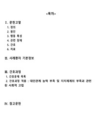 에이쁠 받은 상세불명의 조현병의 사회적고립 간호과정