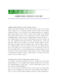 서울메트로환경 안전관리자 자기소개서